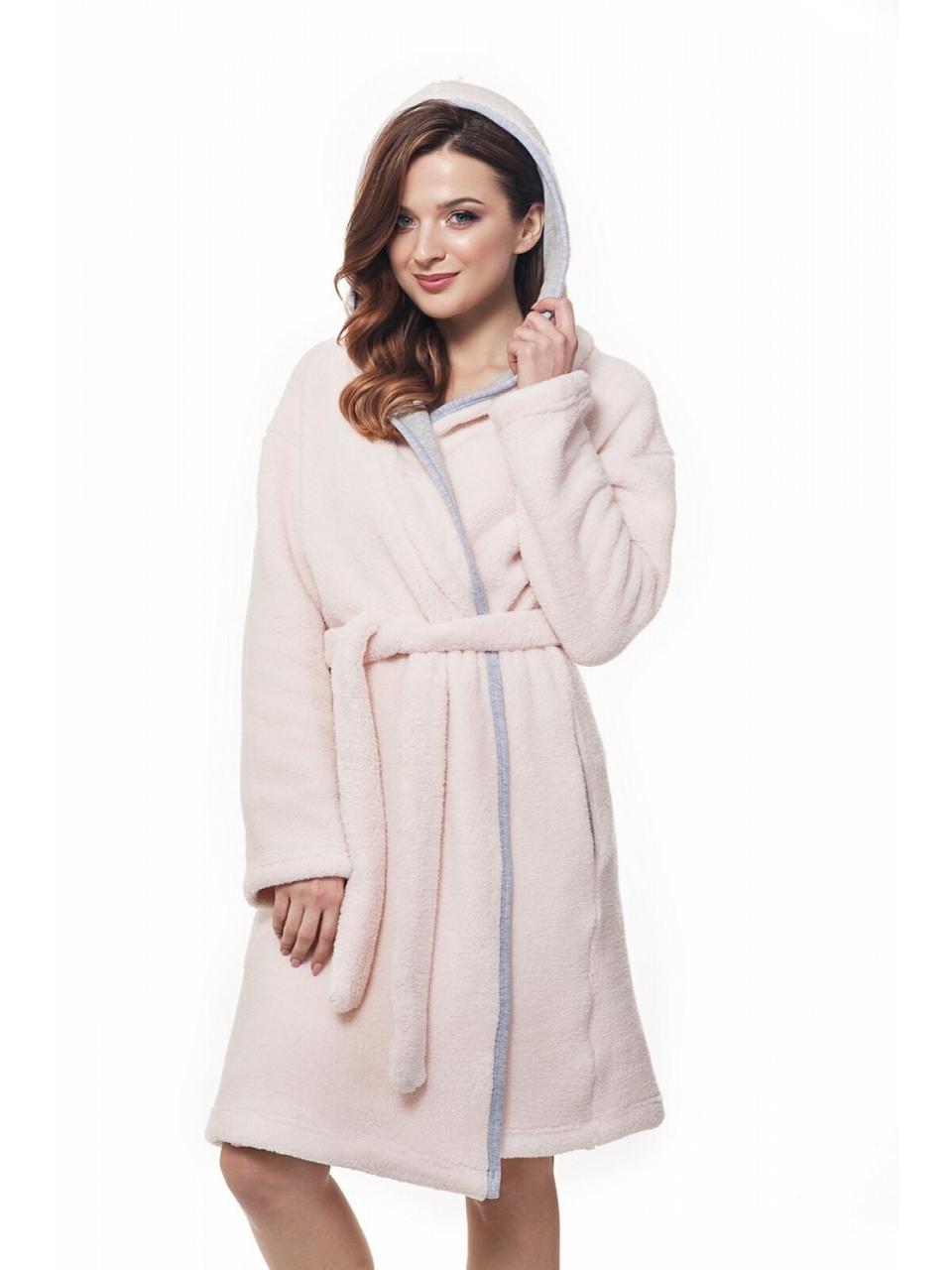 

Женский махровый халат Ellen LDG 062/003 светло-розовый L