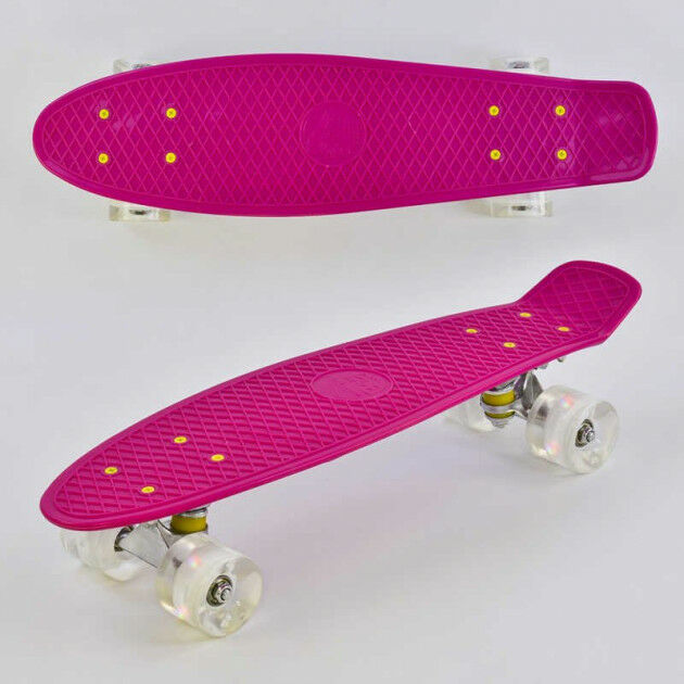

Пенни борд Best Board 9090 доска 55 см Rолёса PU светятся Малиновый