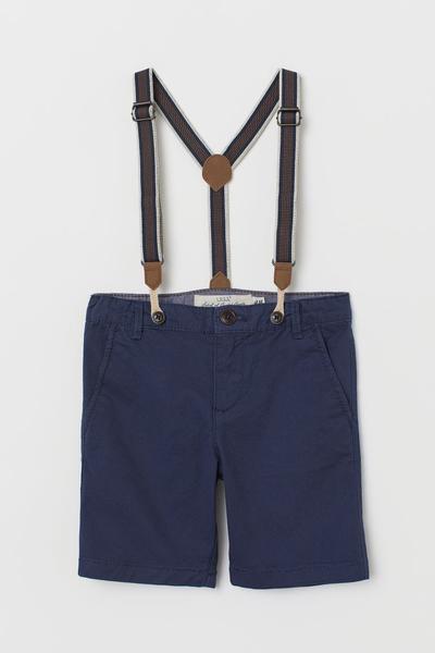 

Шорты чиносы на подтяжках H&M 134 (135/60) Темно-синий
