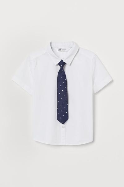 

Рубашка с галстуком H&M 134 (135/68) Белый/Галстук