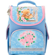 

Рюкзак школьный Kite Popcorn Bear, 1 отдление, каркасный, голубой, PO17-501S-1
