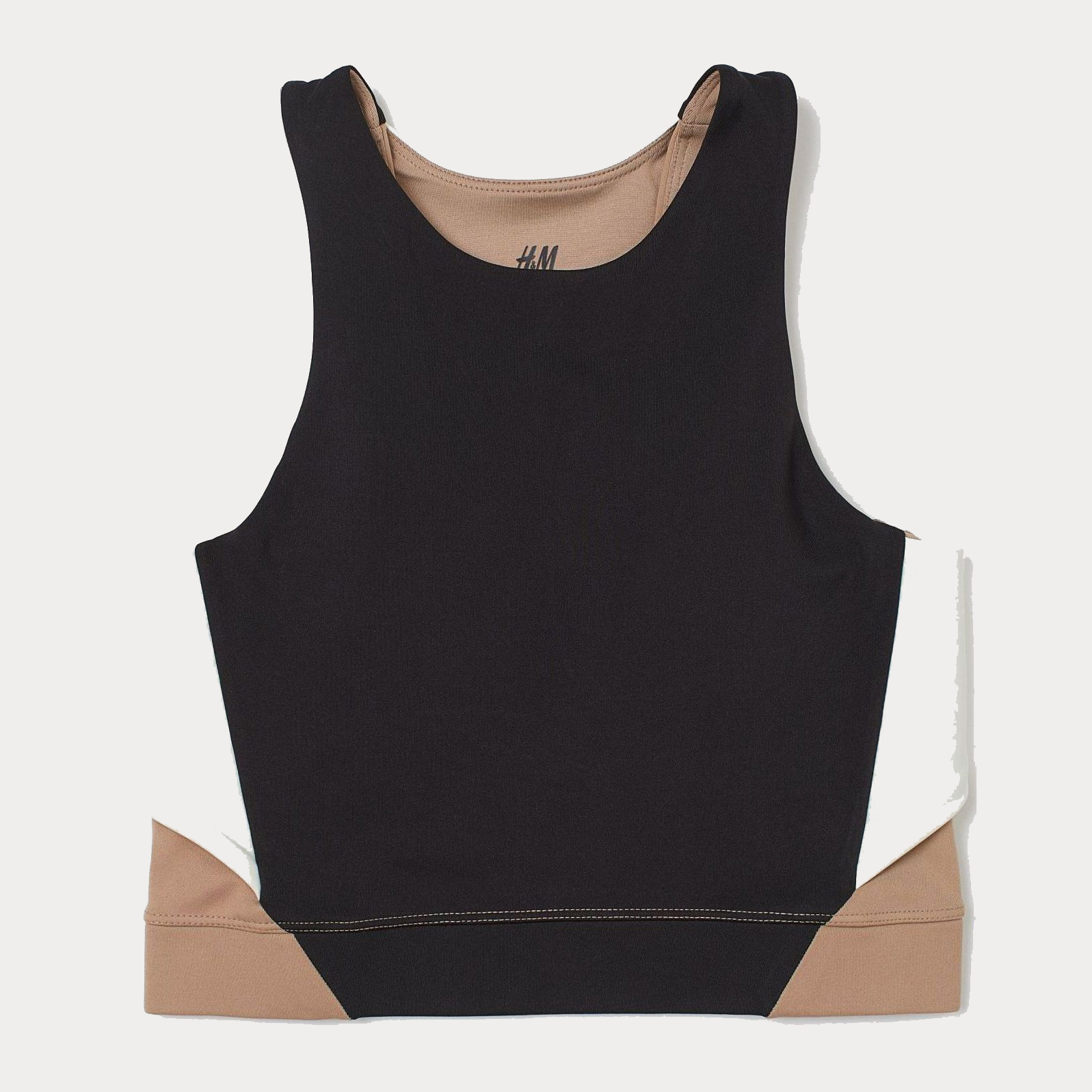 

Спортивный топ H&M 1602-902023 S Черно-бежевый