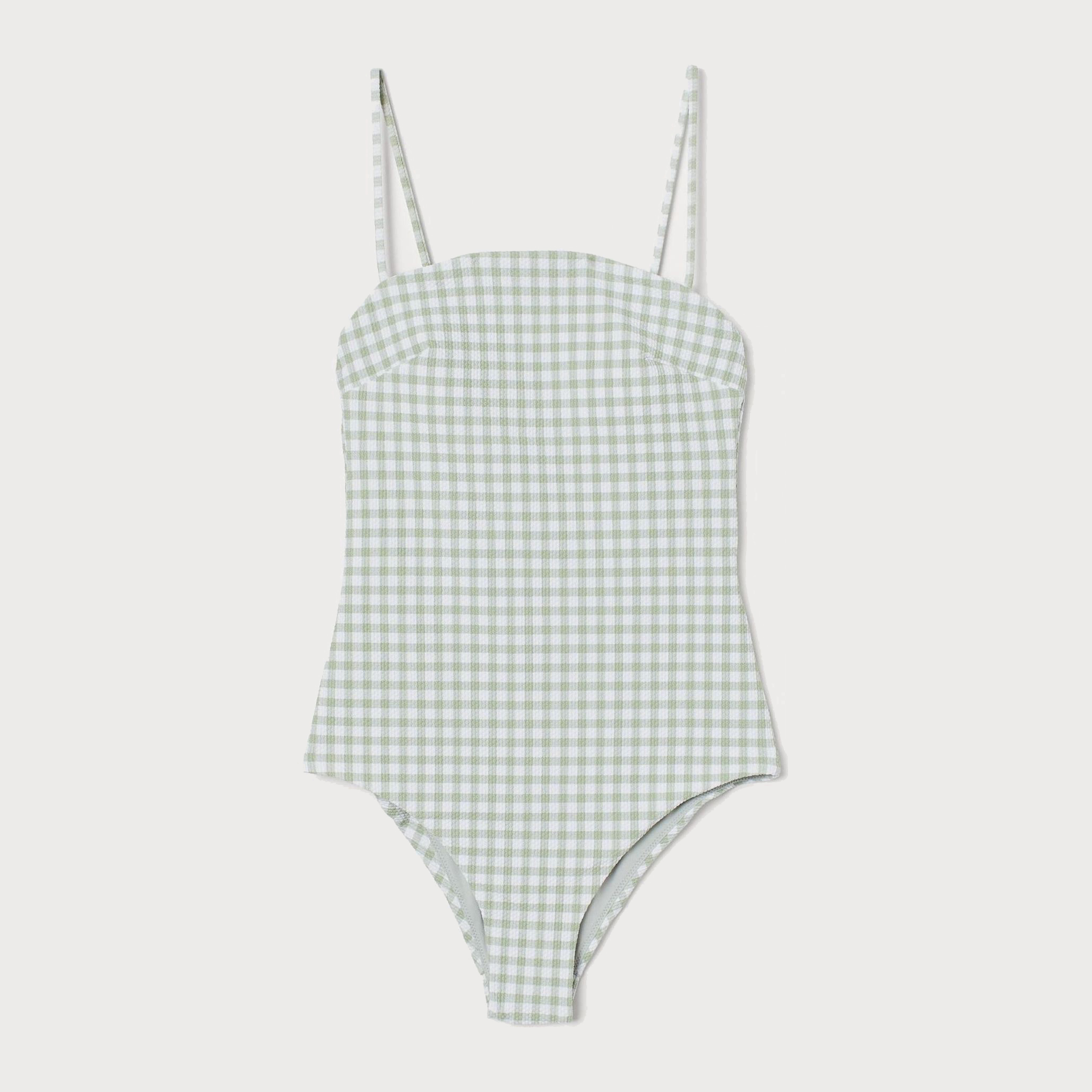 

Купальник слитный женский H&M 1603-8334825 44 Зелено-белый