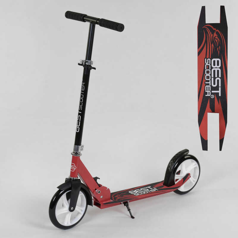 

Самокат двухколесный Best Scooter с цветными PU колесами Black/Red (98414)