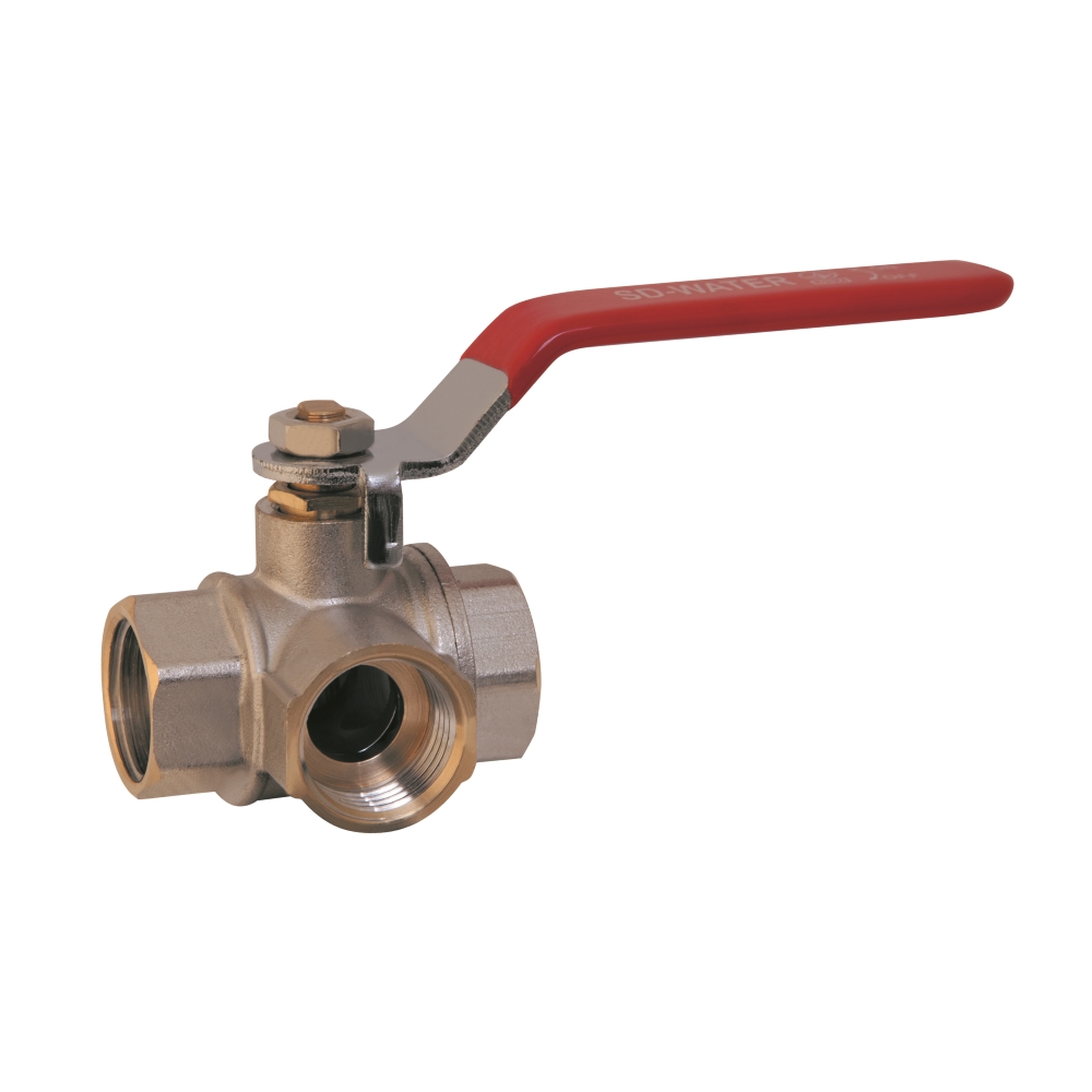 

Кран шаровой SD Plus трехходовой, канал--Т 1/2" ВР SD310W15