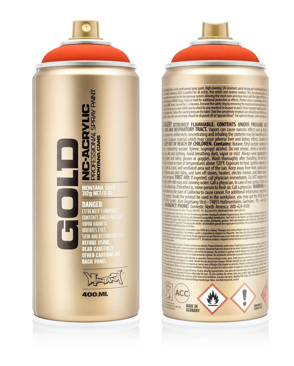 

Краска Montana Gold F2000 Флуоресцентная оранжевая 400 мл (Power Orange) (283826)