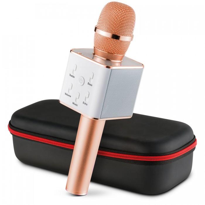 

Беспроводной микрофон караоке Kronos Q7 Bluetooth с чехлом Розовое Золото