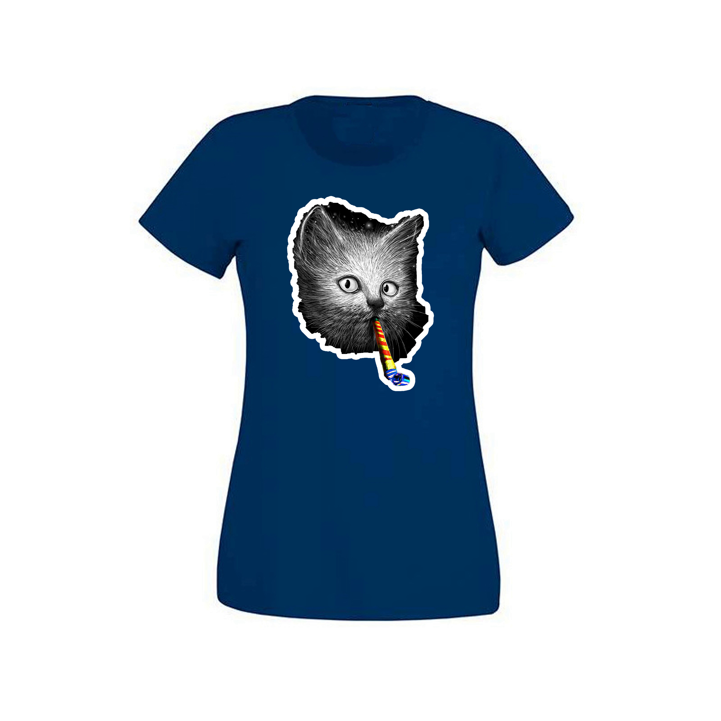 

Футболка женская ArtSvet Кот (Cat) Синяя M ZHFSSAART