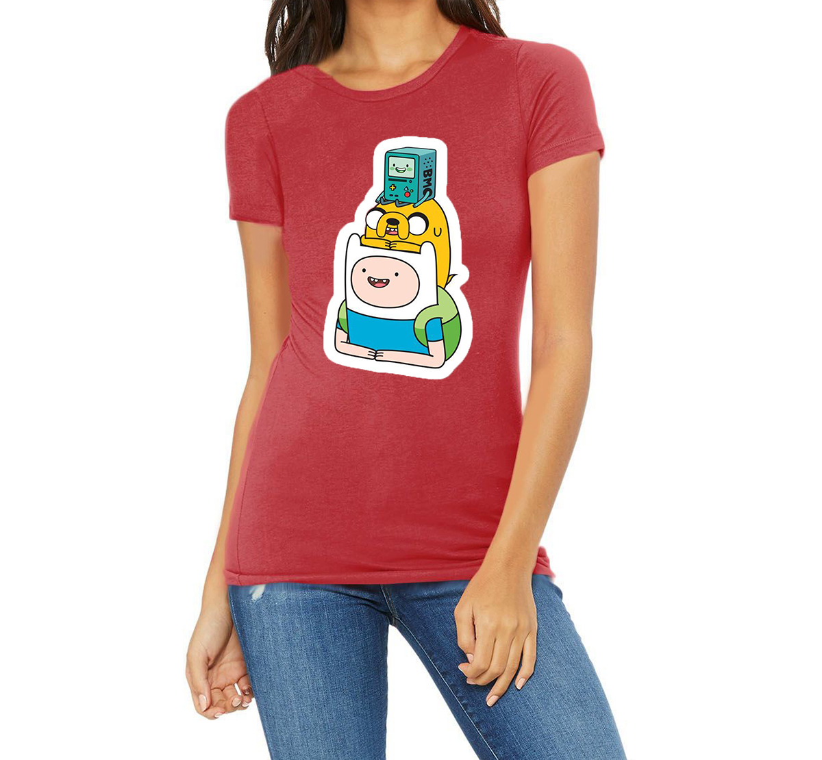 

Футболка для девочки ArtSvet Finn Jake BMO Красный 128 рост NDWDBMOTKR