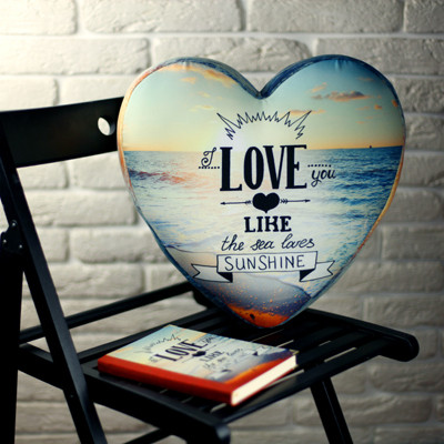 

Подушка сердце 3D Presentville I love you like the sea loves sunshine 40х40х7,5 см