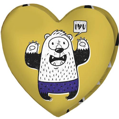 

Подушка сердце 3D Presentville I love you монстрик 40х40х7,5 см