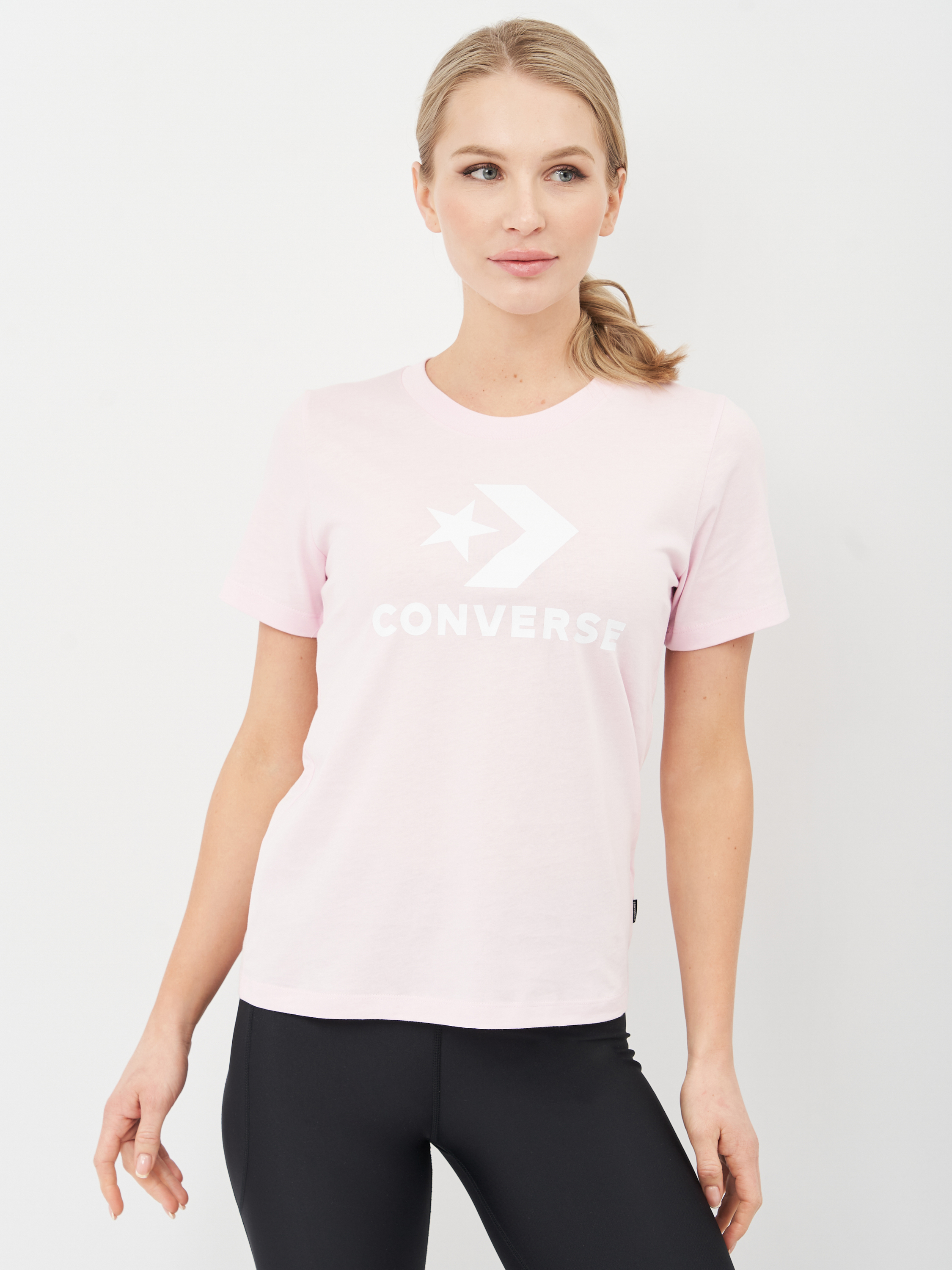 

Футболка Converse Star Chevron Center Front Tee 10018569-681 S Pink Foam