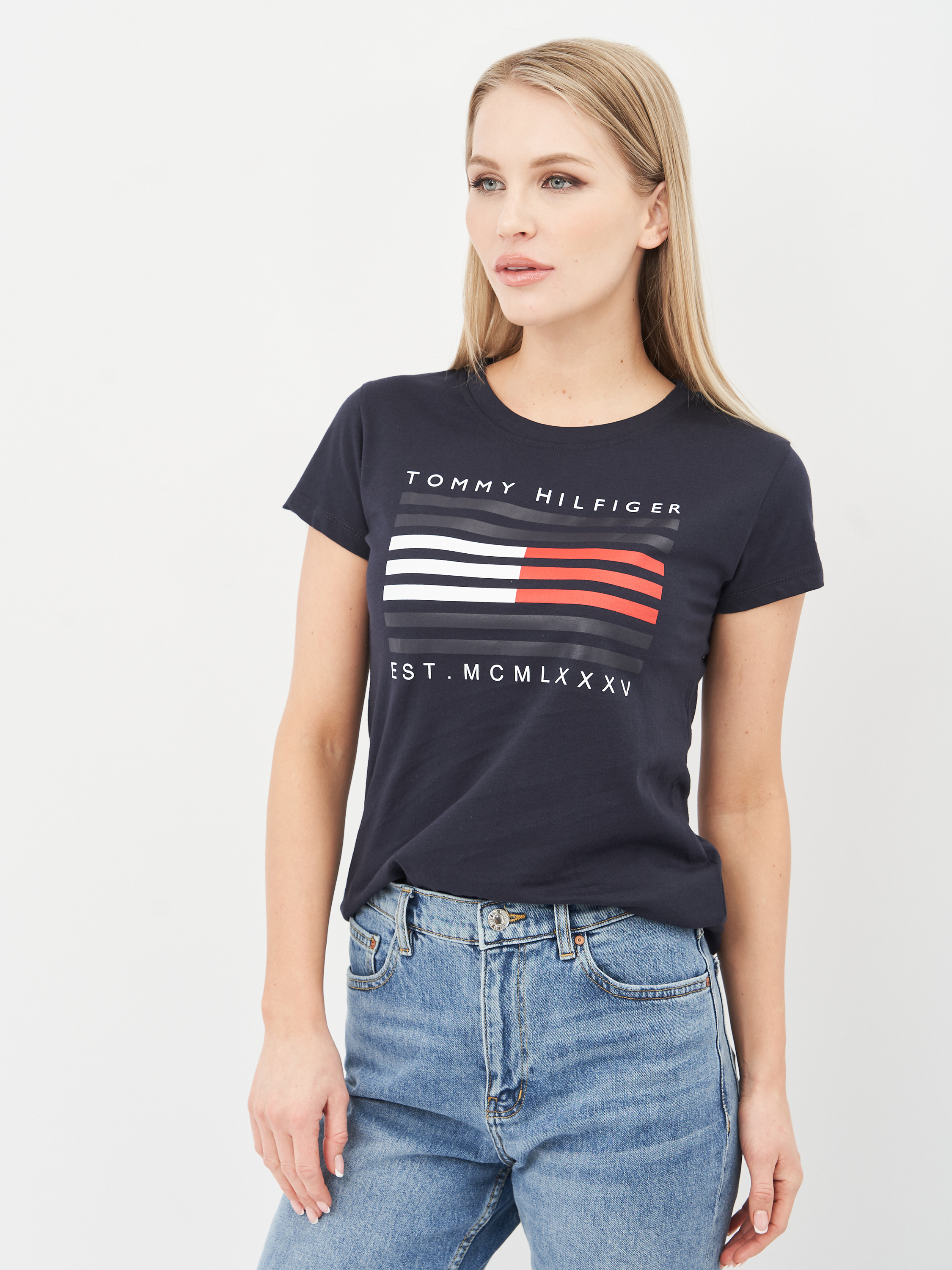 

Футболка Tommy Hilfiger 10607.4 XS (40) Темно-синяя