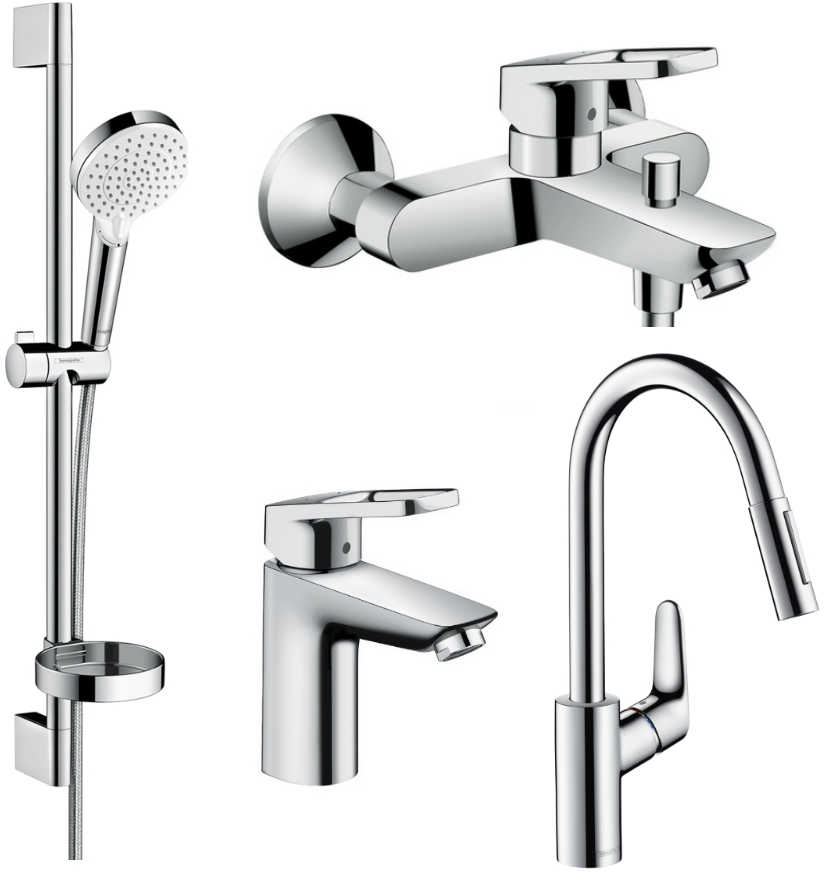 

Набор смесителей HANSGROHE Logis Loop 1252019 (71151000+71244000+26553400+31815000)
