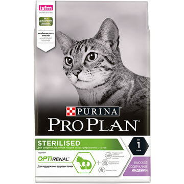 

Cухой корм Purina Pro Plan для стерилизованых котов с индейкой 10 кг