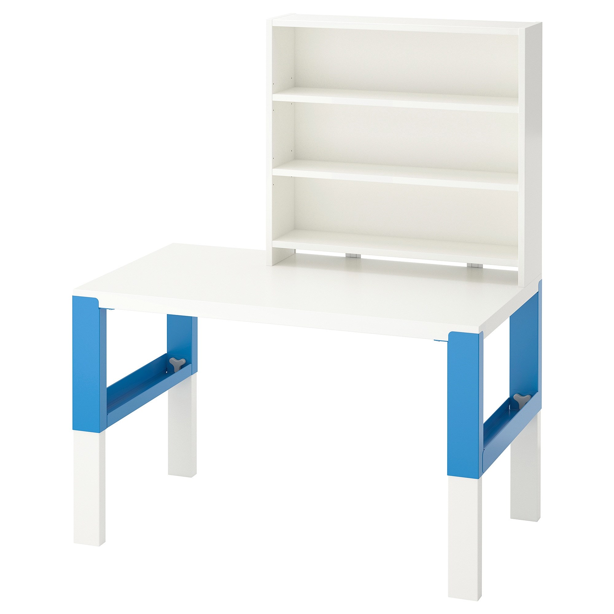 

Письмовий стіл з поличкою IKEA PAHL 96х58 см білий/синій (091.289.71)