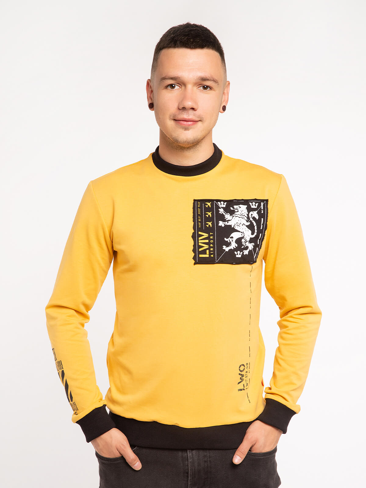 

чоловічий лонґ-слів - ЩАСЛИВОГО ЛЕТУ - жовтий, XXXL