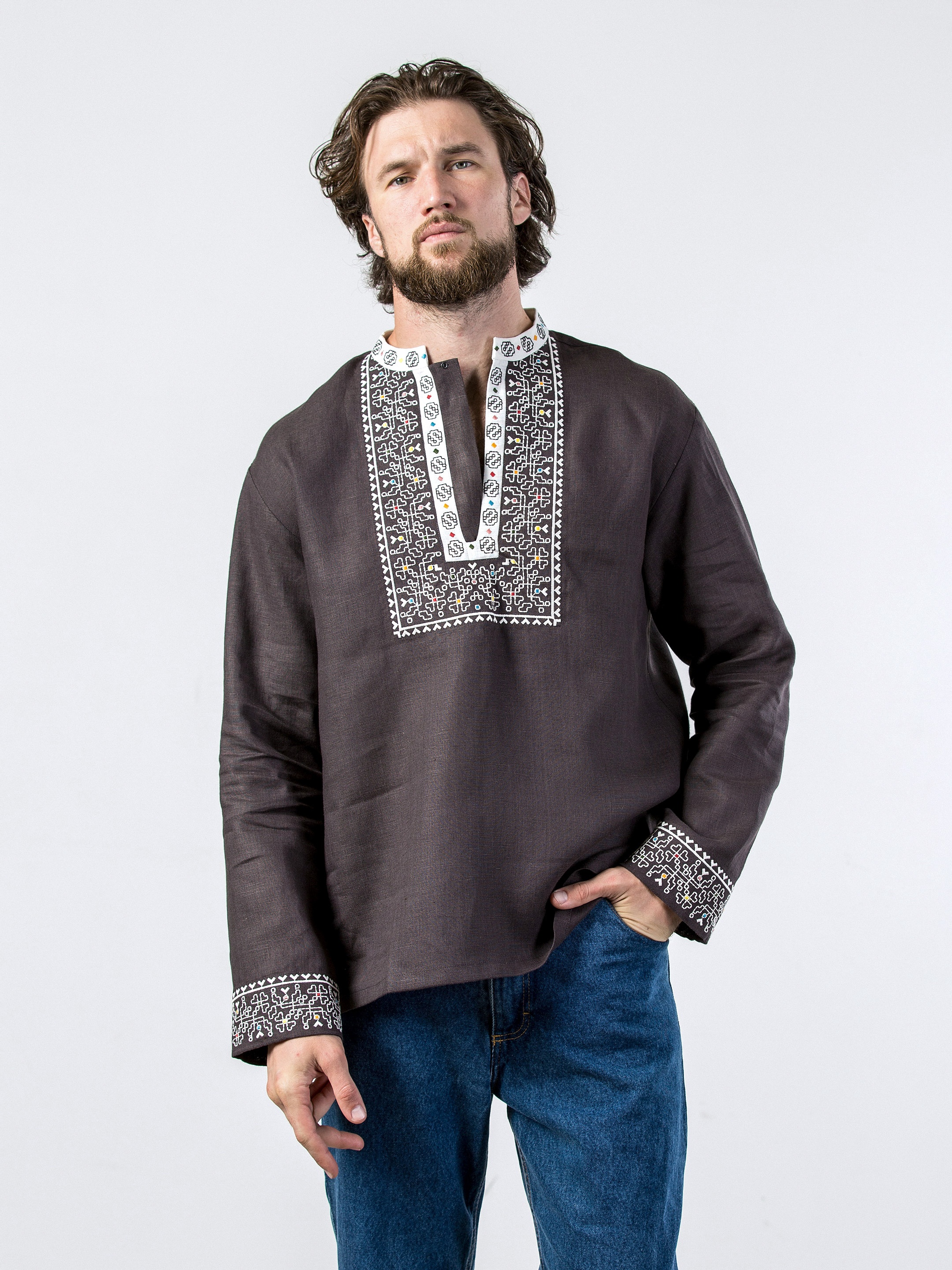 

Вышиванка ETNODIM Hutsul 27824 2XL Графитовая
