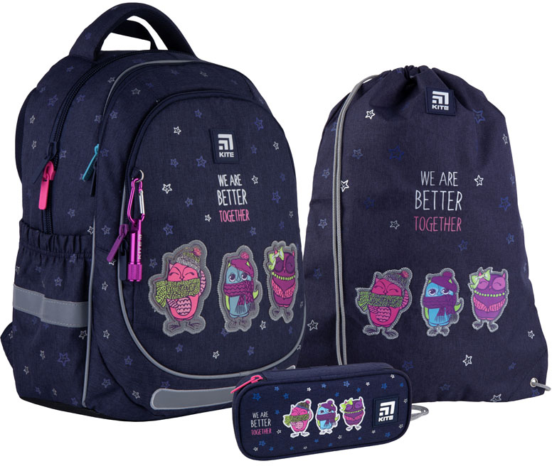 

Школьный набор Kite Education Рюкзак 38x28x16 18 л + пенал + сумка для обуви (SET_K21-700M-2)