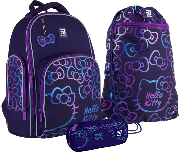 

Школьный набор Kite Education Hello Kitty Рюкзак 38x29x16.5 16 л + пенал + сумка для обуви (SET_HK21-706M)