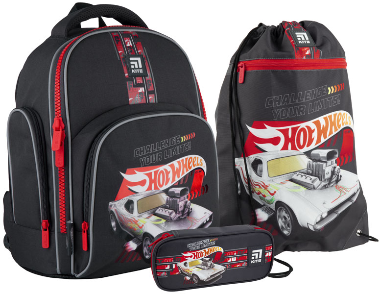 

Школьный набор Kite Education Hot Wheels Рюкзак 36x29x16.5 15.5 л + пенал + сумка для обуви (SET_HW21-706S)