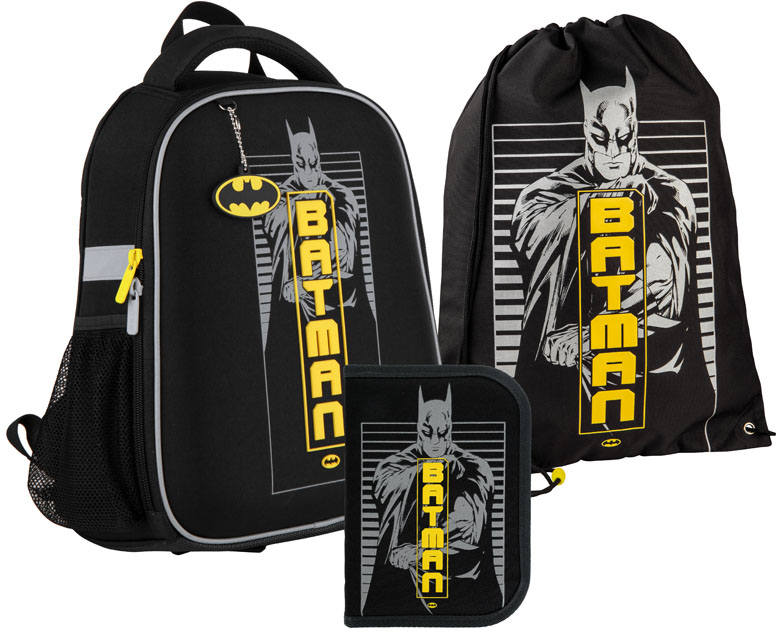 

Школьный набор Kite Education DC comics Рюкзак каркасный 35x26x13.5 12 л + пенал + сумка для обуви (SET_DC21-555S)