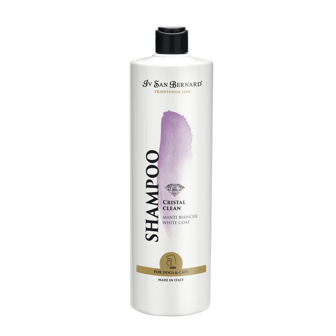 

Шампунь Iv San Bernard Cristal Clean для белой шерсти кот/собака , устраняет желтые пятна, 1л