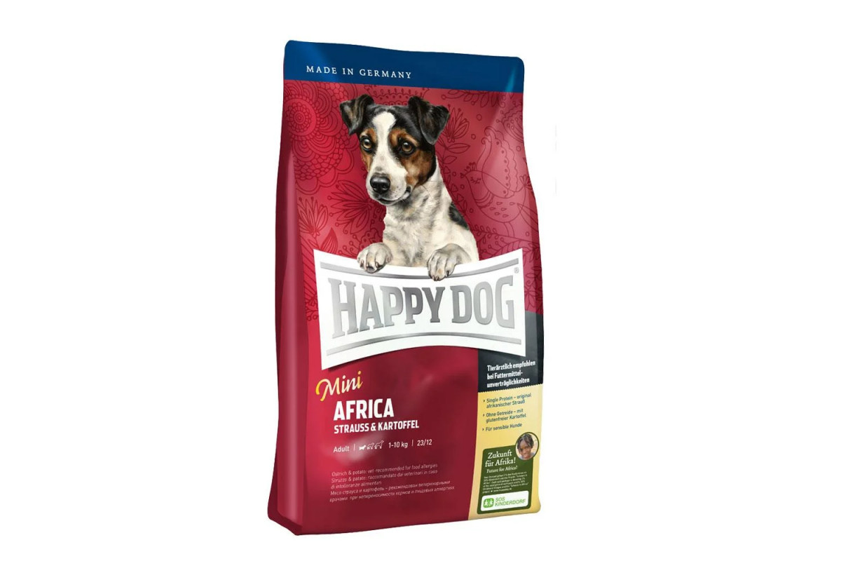 

Сухой корм Happy Dog Mini Africa для собак мелких пород от 1 до 10 кг с чувствительным пищеварением 4 кг