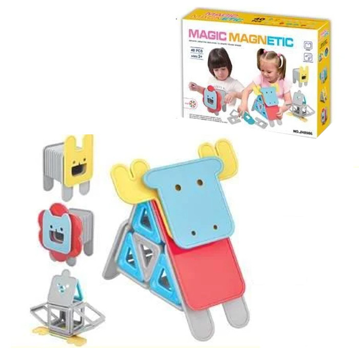 

Магнитный конструктор Magic Magnetic животные 40 деталей, 2001561