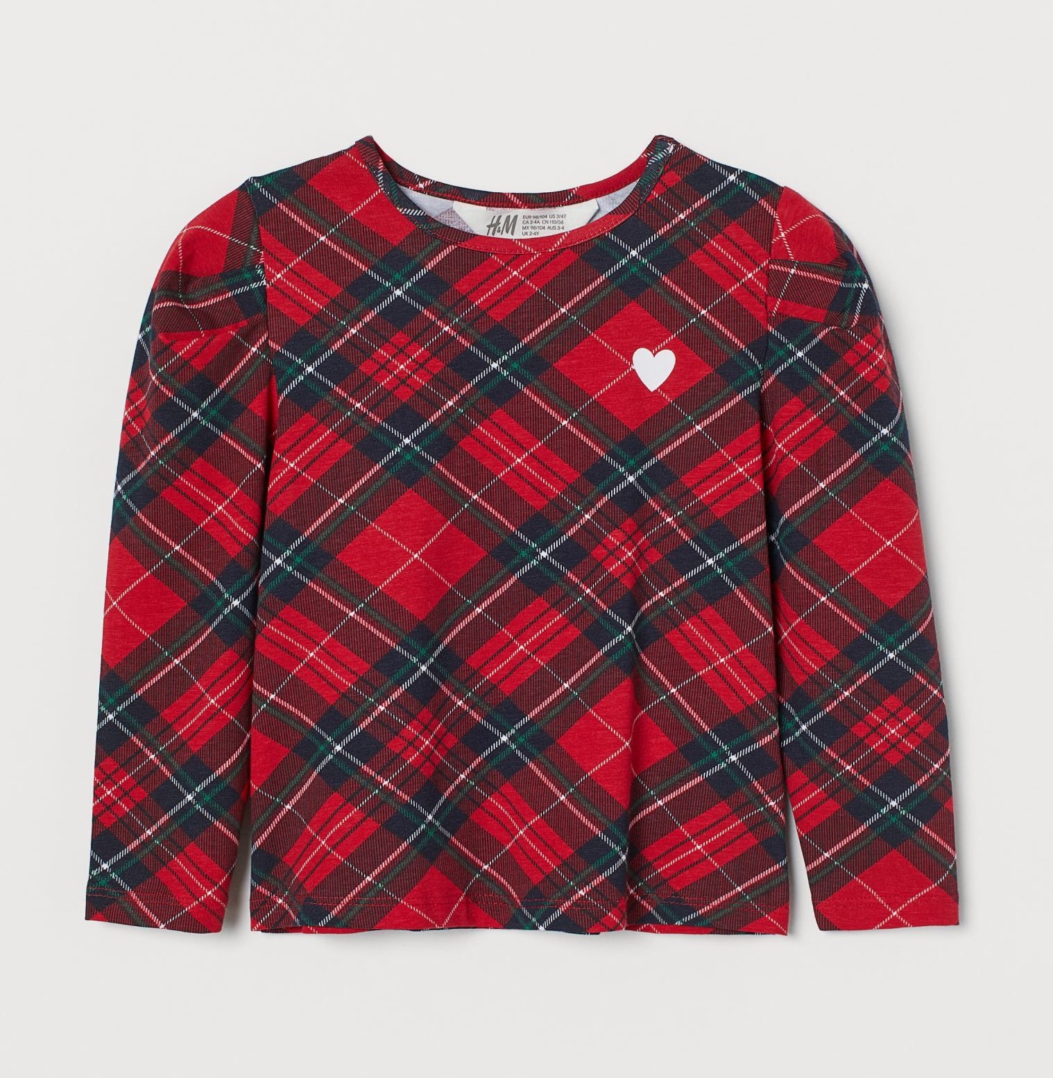 

Лонгслив детский H&M в клетку красный 98