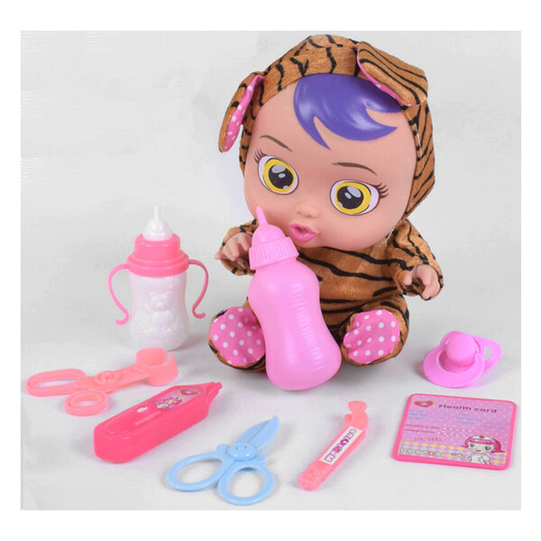 

Пупс с большими глазами и головой Baby Lovely Тигренок с набором доктора плачет (5665717)