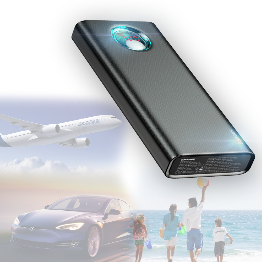 

УМБ Baseus Amblight Digital Display 18W (PD3.0+QC3.0) 20000mAh Павербак для смартфона Power Bank Портативное универсальное зарядное устройство батарея для телефона гаджетов и MacBook