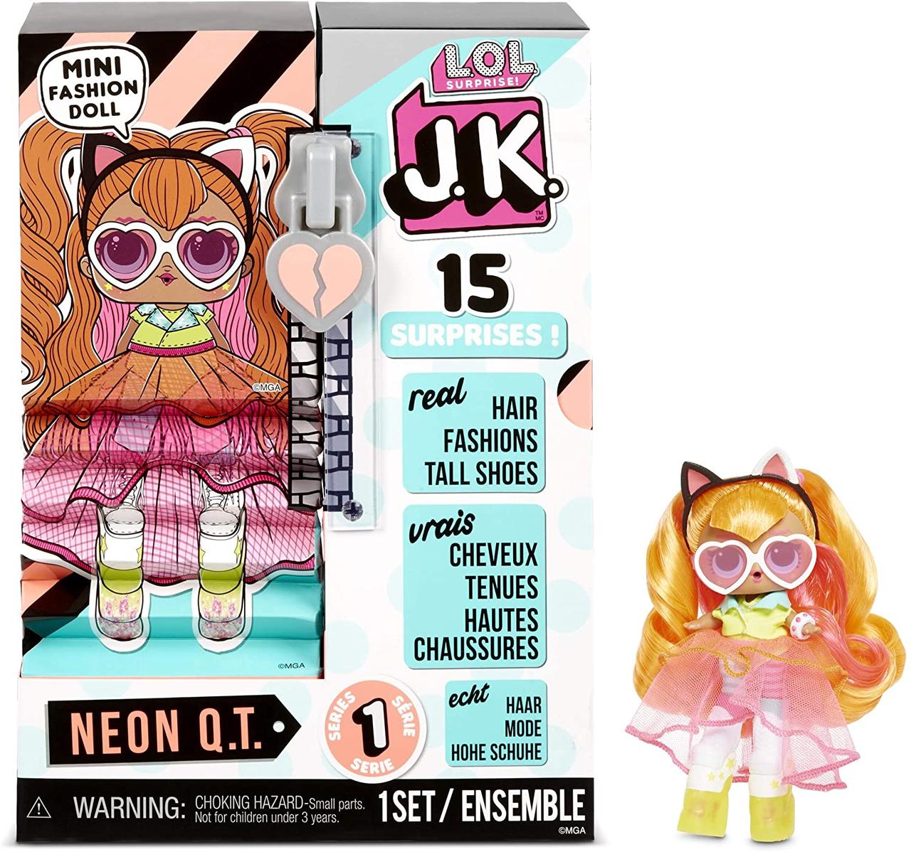 

Кукла ЛОЛ Неон мини Оригинал L.O.L. Surprise! JK Neon Q.T. Mini Fashion Doll with 15 Surprises