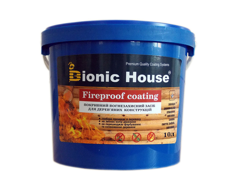 

Краска огне-биозащитная BIONIC-HOUSE FIREPROOF COATING для древесины белая 10л