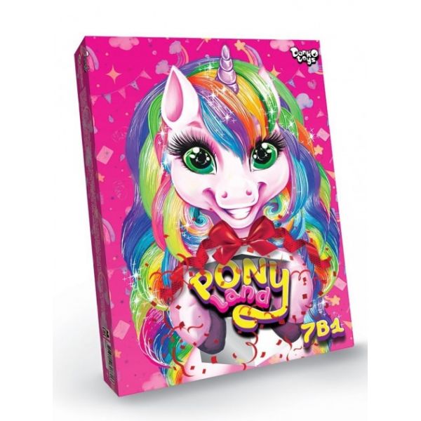 

Игровой развивающий набор для девочек Pony Land 7 в 1 Danko Toys настольная игра