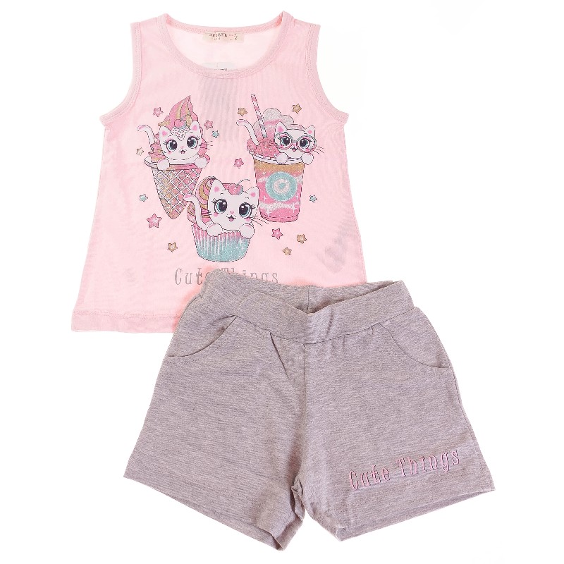 

Майка + Шорты для девочки BREEZE 15171 92 см розовый/м-серый (551586)