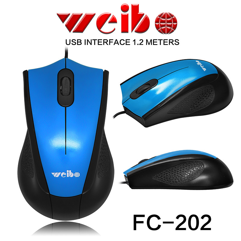 

Компьютерная мышь Weibo FC-202 черный с синим