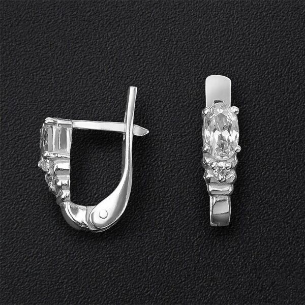 

Серебряные серьги с фианитами 2085-clear