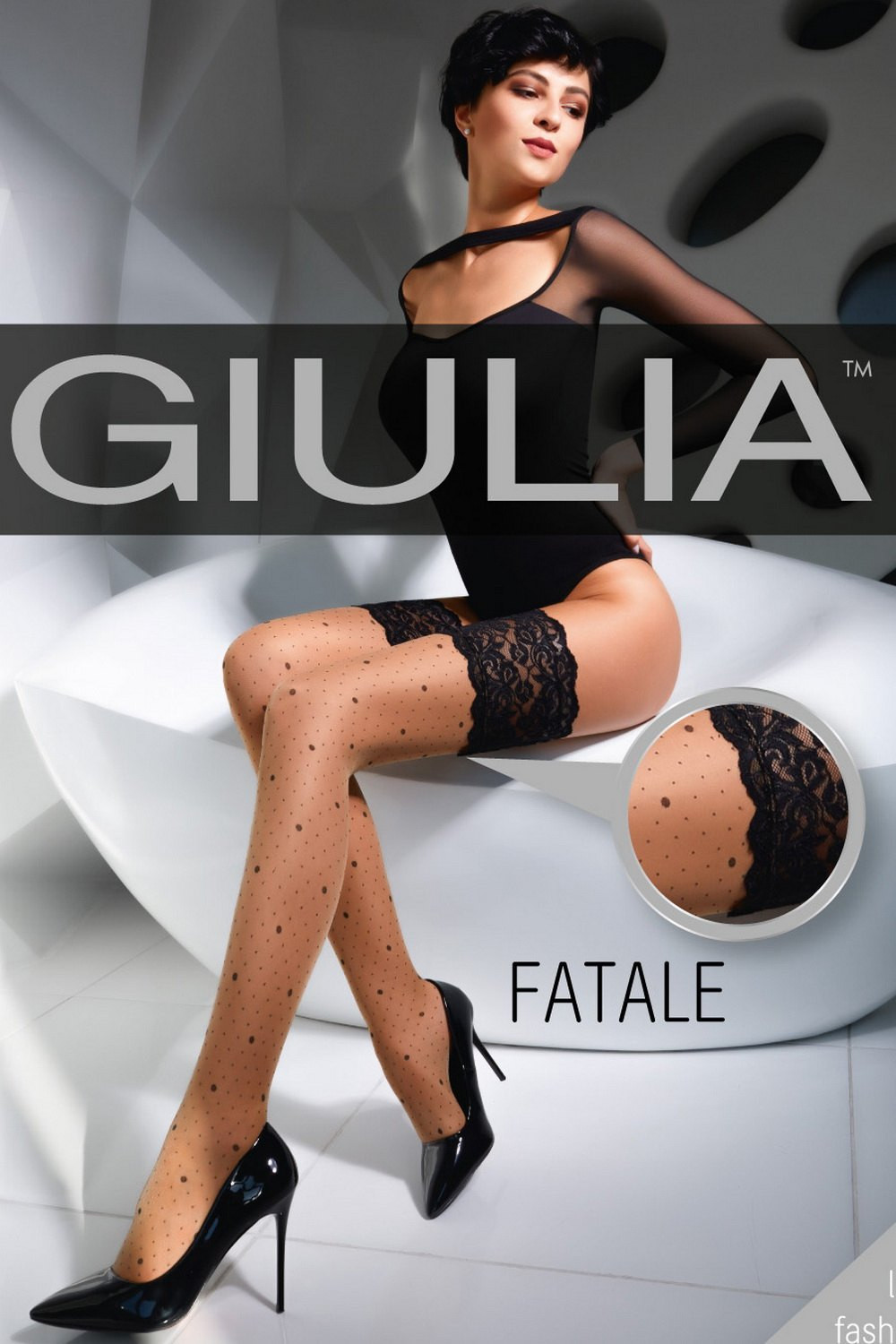 

Чулки в мелкий горошек GIULIA Fatale model 02 20d 1/2 Nero