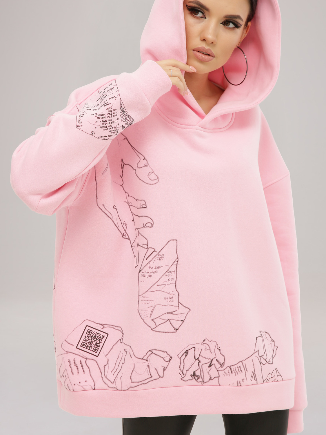

Худи Riccardo Pink Check One Size Розовое