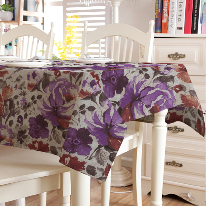 

Скатерть из хлопка Time Textile Осенний букет Фиолетовый TT137268 150x300