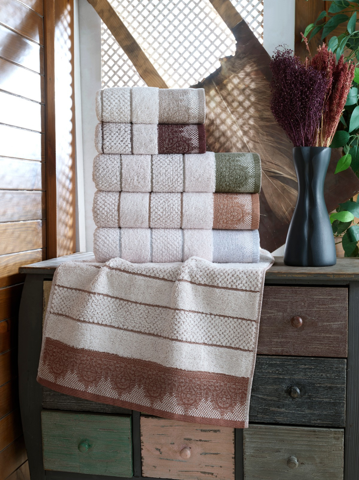 

Набор махровых полотенец Sikel жаккард Taslama 50х90 6 шт