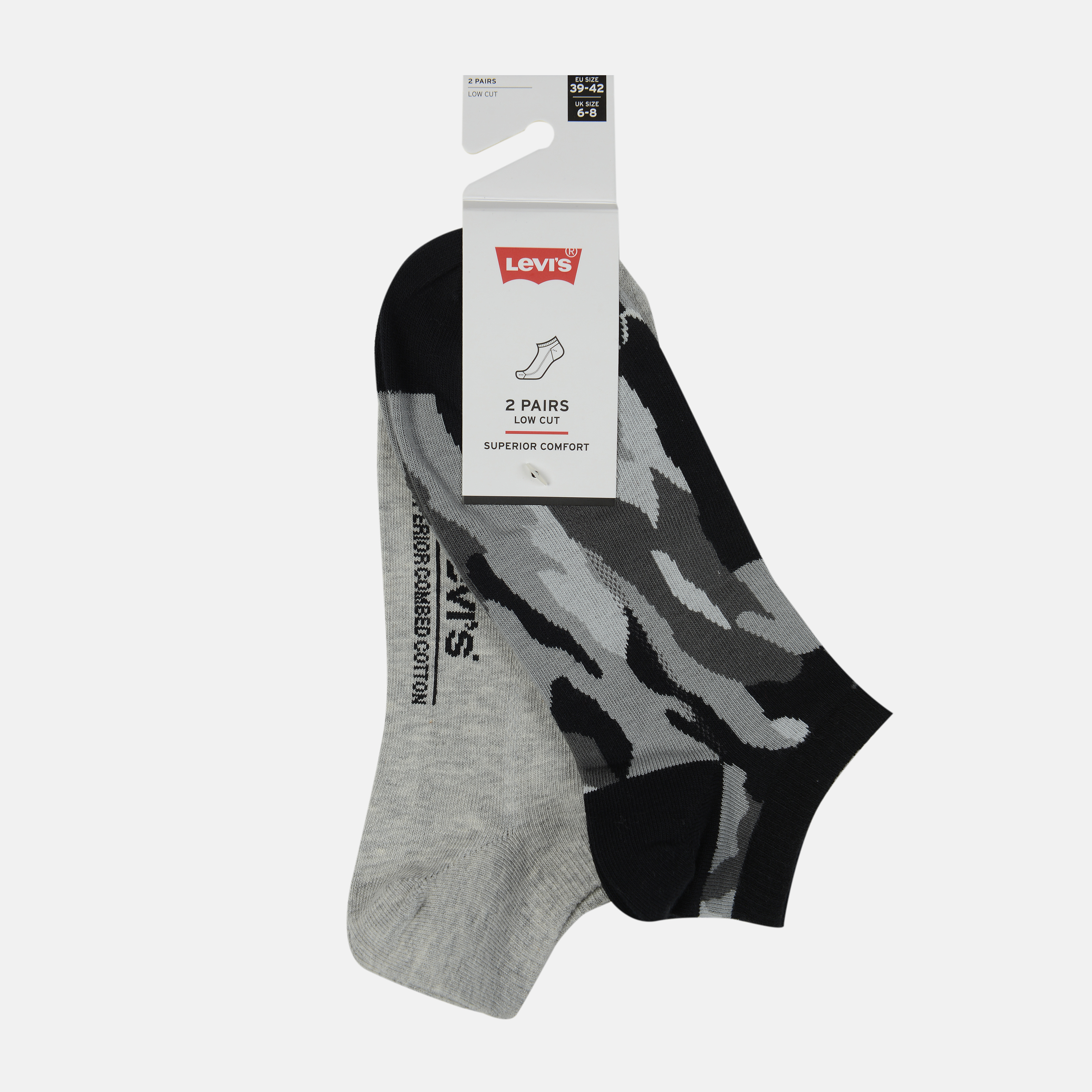 

Набор носков Levi's 100001621-001 - 2 пары Middle Grey Melange/Anthracite, Набор носков Levi's 100001621-001 39-42 2 пары Middle Grey Melange/Anthracite