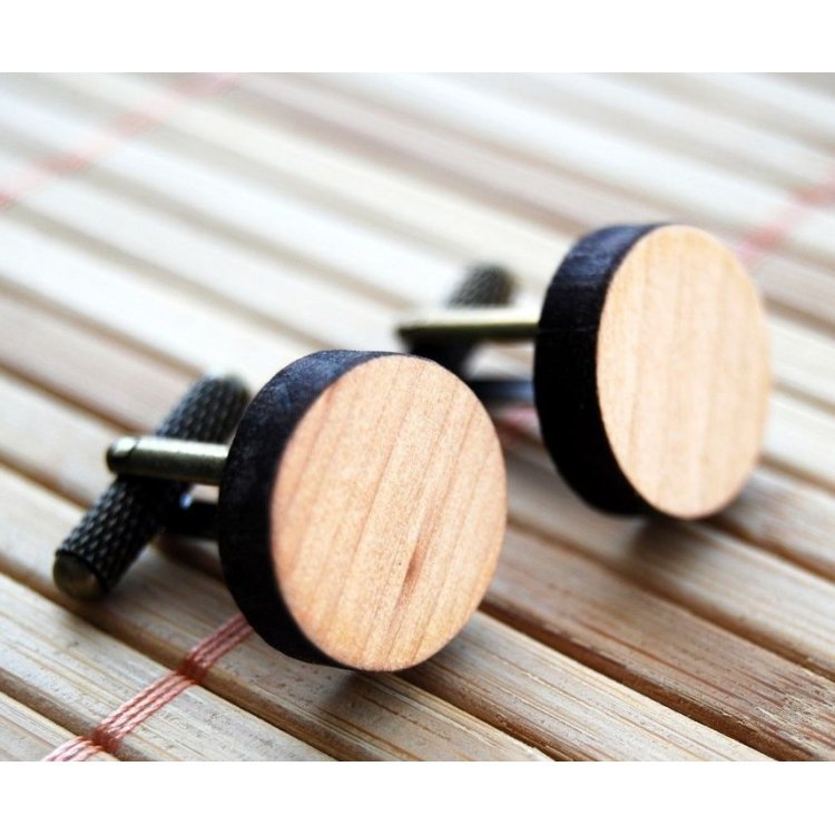 

Деревянные запонки Круглые Обычные Handmade Бронзово-коричневый 000083694