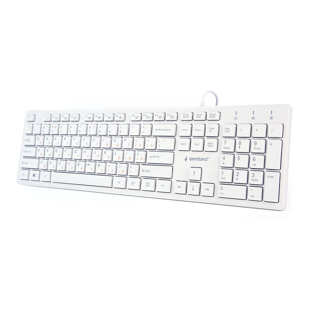 

Клавиатура Gembird KB-MCH-03-W-UA, Slim, USB white