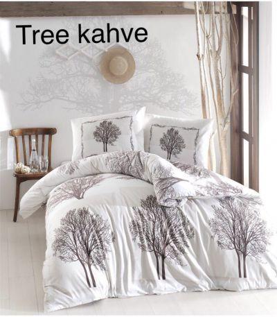 

Постельное белье ранфорс евро Altinbasak Tree kahve
