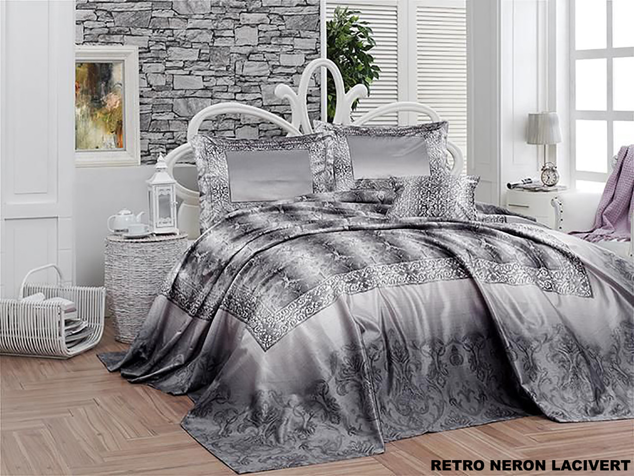 

Покрывала на кровать "First Choice" Retro Nerol lacivert 240*260+2нав. 50*70+1нав. 40*40
