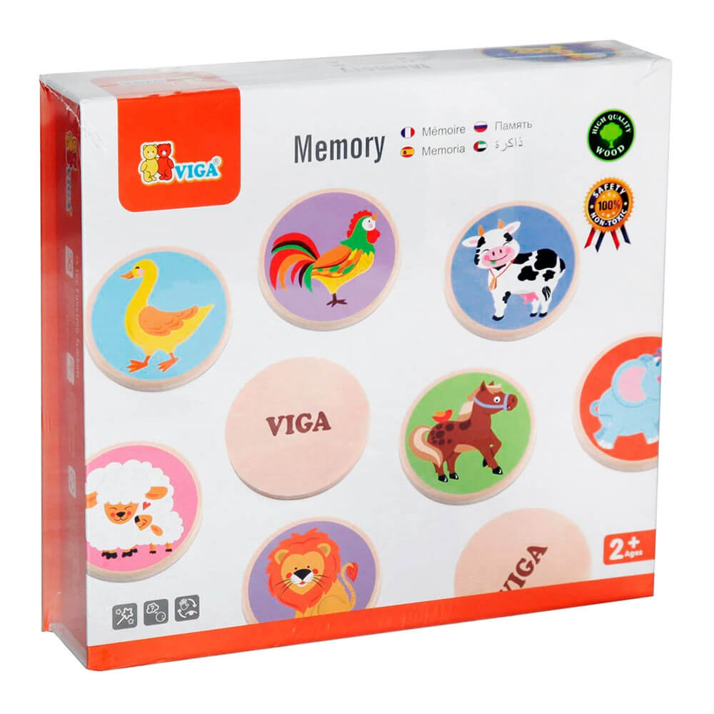 

Настільна гра Viga Toys Memory тварини 32 картки (51308)