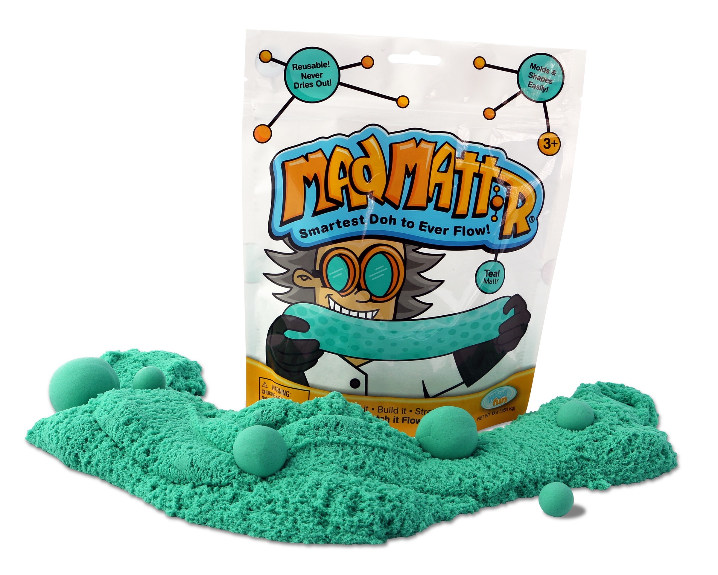 

Нанокінетичний пісок Waba Fun Mad Mattr бірюзовий 283 г (210-800)