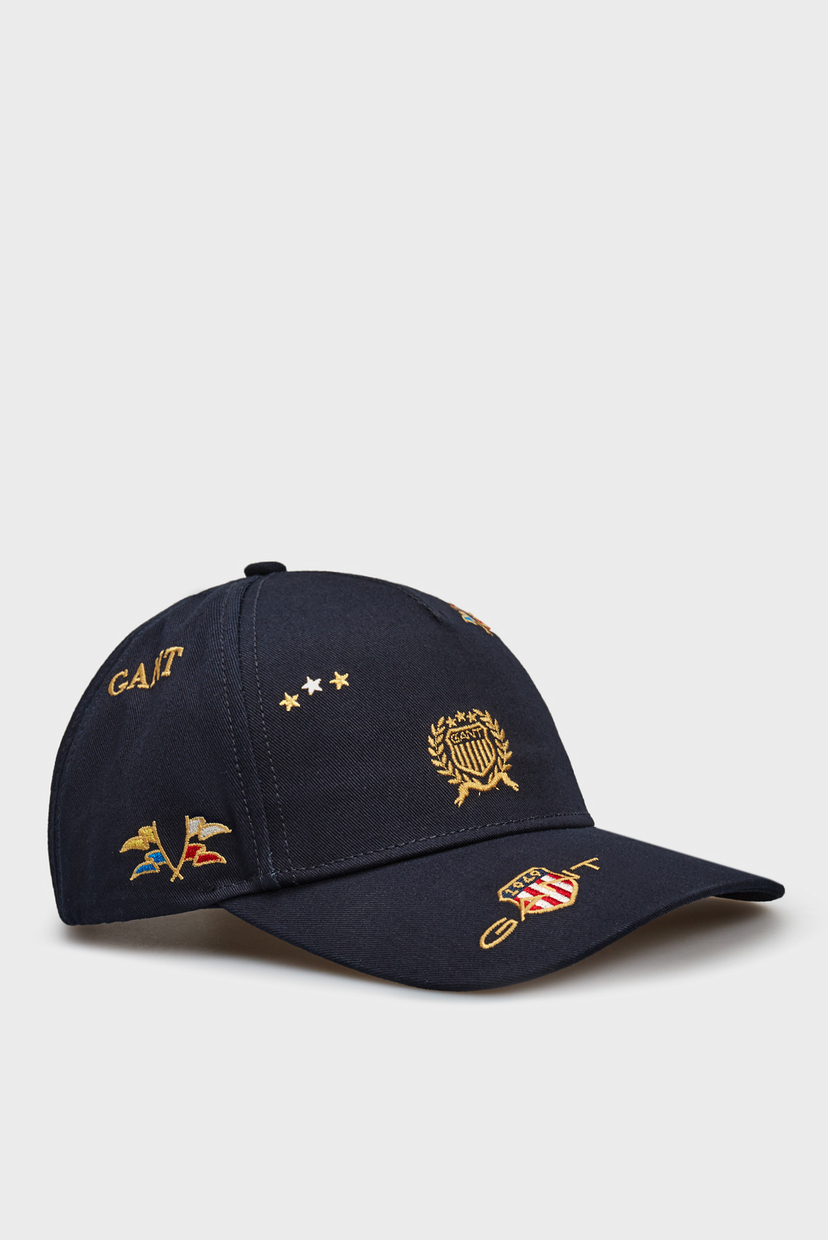 

Мужская темно-синяя кепка ALL OVER CREST CAP Gant OS 9900049
